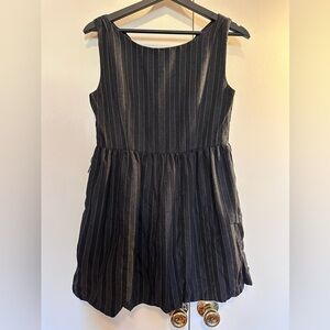 Alice + Olivia Black Pinstripe Kids Dress